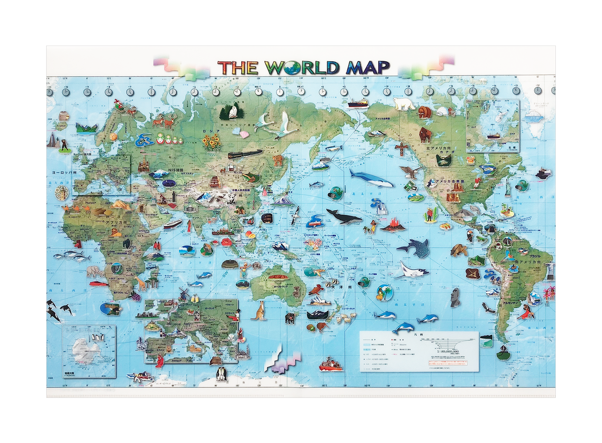 東京カートグラフィック 見開きタイプの世界地図クリアファイルです 世界の建物 食べ物 動物等がイラストで載せた世界地図のクリアファイルです T Co Zqycvuf7rm