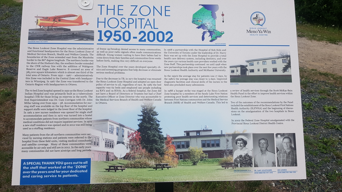 I often describe Sioux Lookout as existing on frontlines of  #colonization, placed on the frontier bw settler Canada and the First Nations this country displaced. No better example exists than the fact that for decades Indigenous ppl had a separate hospital from the white townfolk