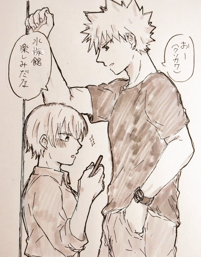 ※女体化⚠

マシュリクより『身長差??♀』
遅くなってすみません?落書きになってしまいましたがリクエストありがとうございました!

水族館デート(爆轟♀) 