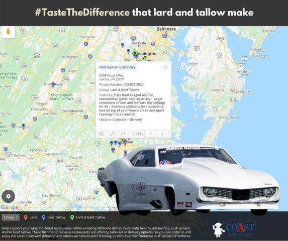 With #PDRA Mid-Atlantic Showdown July 23-25, <a href="/CoastPackingCo/">Coast Packing Co.</a> Heats Up the Strip -- and Redraws #FatMap804 With #Lard and #BeefTallow Spots That Deliver tinyurl.com/Virginia-FatMa…