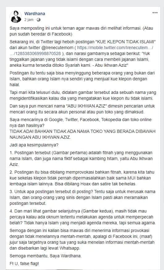 watashi_latif's tweet photo. Kita berada d akhir zaman.
Dimana banyak fitnah bersebaran,
Lagi trend ne ttg kue #klepon dengan mengatakan #klepontidakislami dan haram.
Setelah cek n ricek, gambar itu hanya kambing hitam utk menyudutkan umat islam
"Islam hadir dlm keadaan asing, n kembali dlm keadaan asing" https://t.co/KN3aeEuVEO