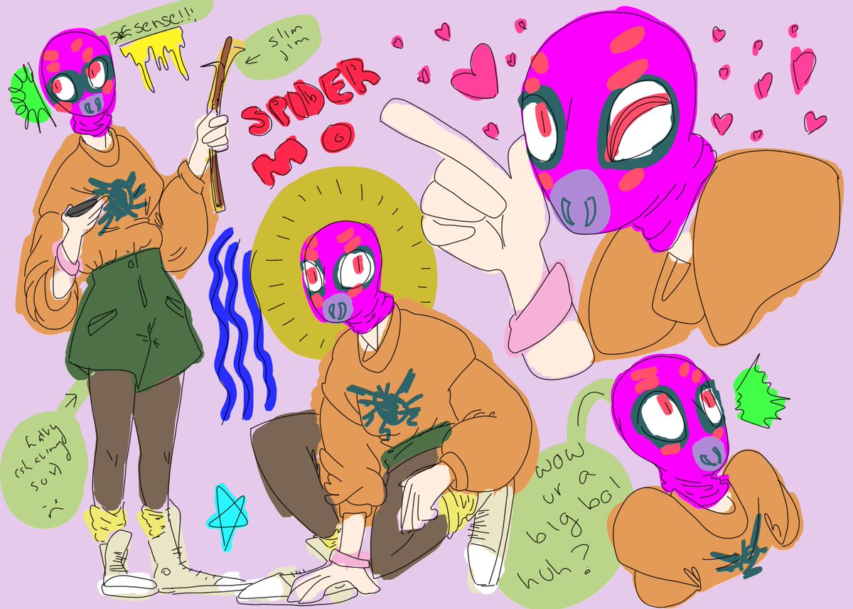 cowboykermit's tweet photo. RRLLLYYY old spidersona art lol shes eating a slim Jim hehe
. 
#ocarinasolo #ocarinaart #medibang #fanart #originalcharacter #digitalart #aspiringartist #spiderman #spidersona #sitsv #fanart #marvel
https://t.co/Abe2S8qChf https://t.co/AtHwVeJCX0