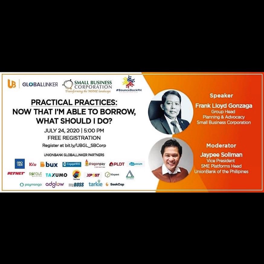 urekaforumph's tweet photo. Invest and grow your business with borrowed funds! Learn from business and financial experts how entreps can make smart use of borrowed money!

LIVE on Friday, July 24 at 5 pm!

Register for FREE @ https://t.co/LrD4v1aKS0.

#UnionBankGlobalLinker #SmallBusinessCorporation https://t.co/mIQJEyWybN