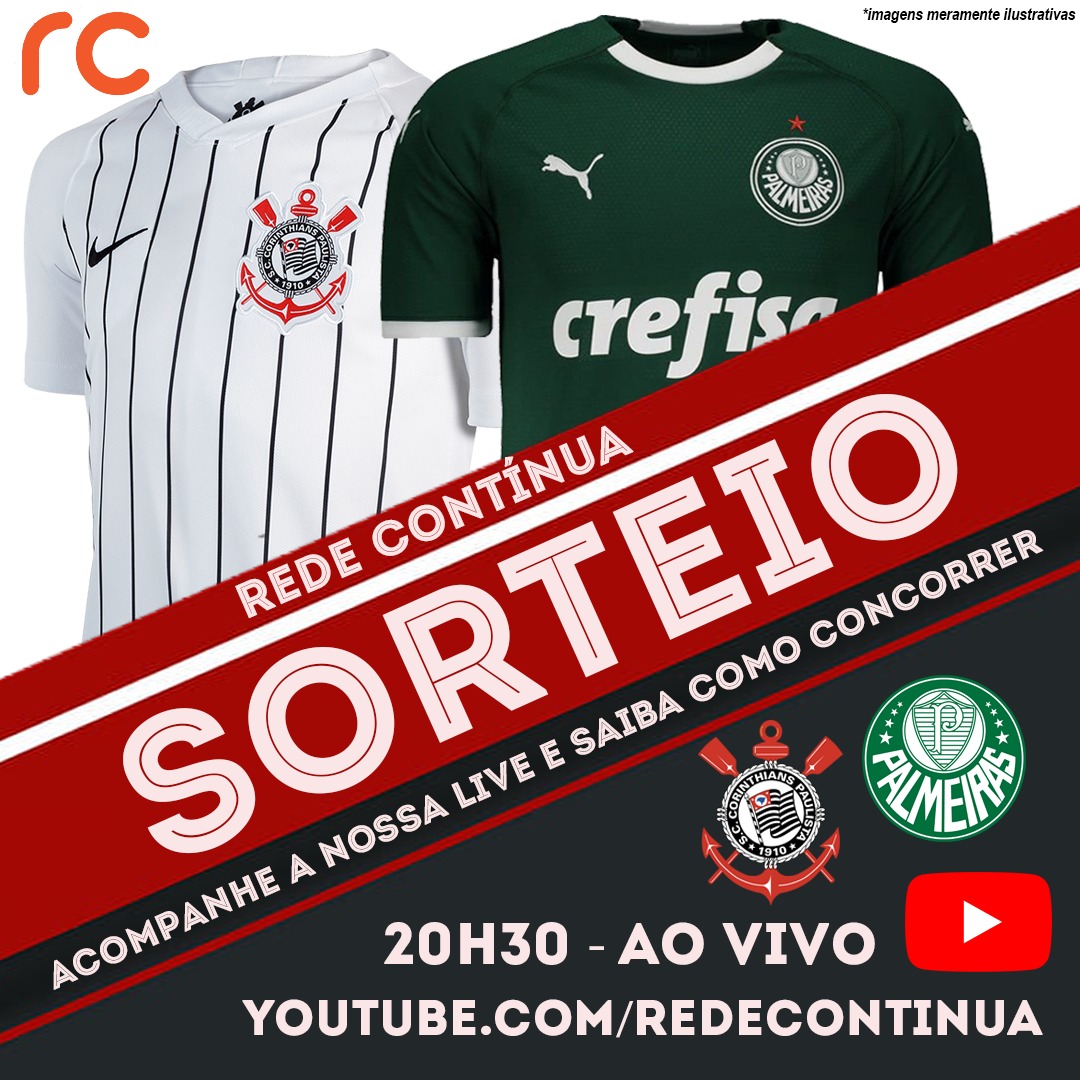 RedeContinua's tweet photo. AMANHÃ TEM SORTEIO! A Rede Contínua vai premiar quem acompanhar Corinthians x Palmeiras pelo YOUTUBE/redecontinua. Assista a nossa transmissão do Dérbi para saber como concorrer. #Corinthians #Palmeiras #Dérbi #Paulistão #Futebol #FutebolRC https://t.co/lPKlRu3SjF