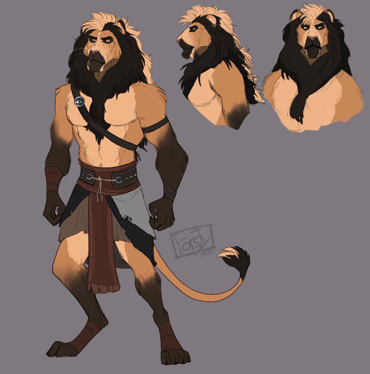 My leonin barbarian for a dnd thingy I'm doing with my friends! 