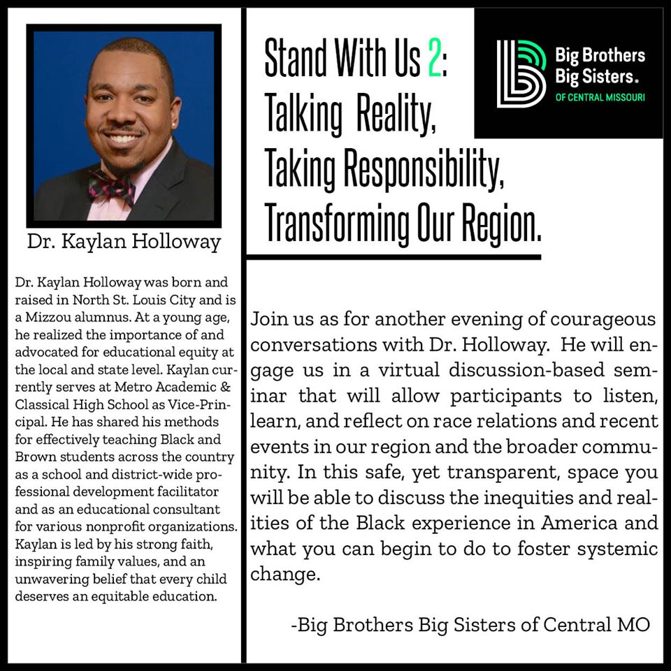 2LEAD_iFollow's tweet photo. Super excited to partner with @BBBSA  to facilitate Part II of Stand With Us: Talking Reality, Taking Responsibility, and Transforming our Region. This Thursday, we will focus on Black youth in America-their stories, their experiences, and their resilient magic!
#culturEDcoaching https://t.co/QCPaLtvjTw