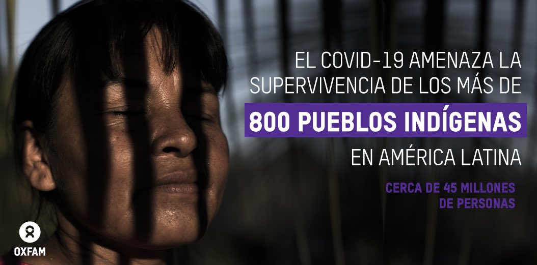RocioAvilaF's tweet photo. With #COVID19 has come an increase in violence, persecution and criminalization of indigenous leaders, especially women defender #Oxfam calls on governments to take forceful measures to protect communities’rights #EvitarElEtnocidio 👉🏾https://t.co/lj5G096S5e https://t.co/zMZShcV9M7