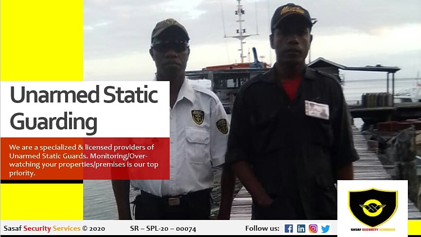 Sasaf_Security's tweet photo. We are a specialized and licenced providers of Unarmed Static Guards. Monitoring and over-watching your properties and premises is our top priority.๐ฏ๐ต๐ฌ๐๐๐๐๐
Ask for a free quotation for our services.
#unarmedstaticguarding #staticguards #securityservices #licensedsecurity https://t.co/5GYSFqDOnP