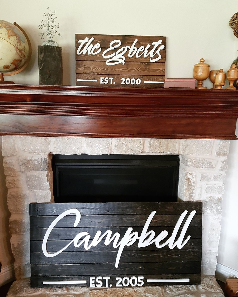 Here's another view of the 2 sizes

#3D #3Dsigns #3dwords #palletwood #familyname #establishedyear #2ftx4ft

#studio26designco #custom #personalized #homedecor #fatetx #itsfate