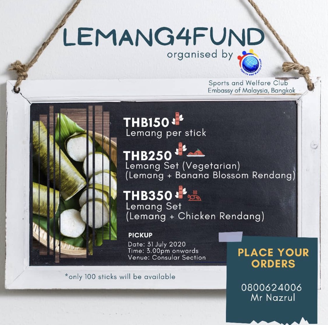MYEmbBangkok's tweet photo. Lemang, A Must-Have Hari Raya Food. 
Great News! @MYEmbBangkok would continue with the tradition of cooking lemang for Eid al Adha (Hari Raya Aidiladha) Place your orders now now now! 😀

#traditionalfood  #tastylemang #festivemood #wecookforyou

@MalaysiaMFA @HishammuddinH2O https://t.co/OdbIL2cX7e