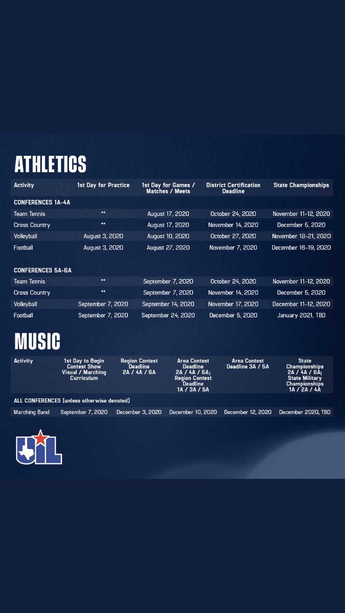 Updated UIL announcement.