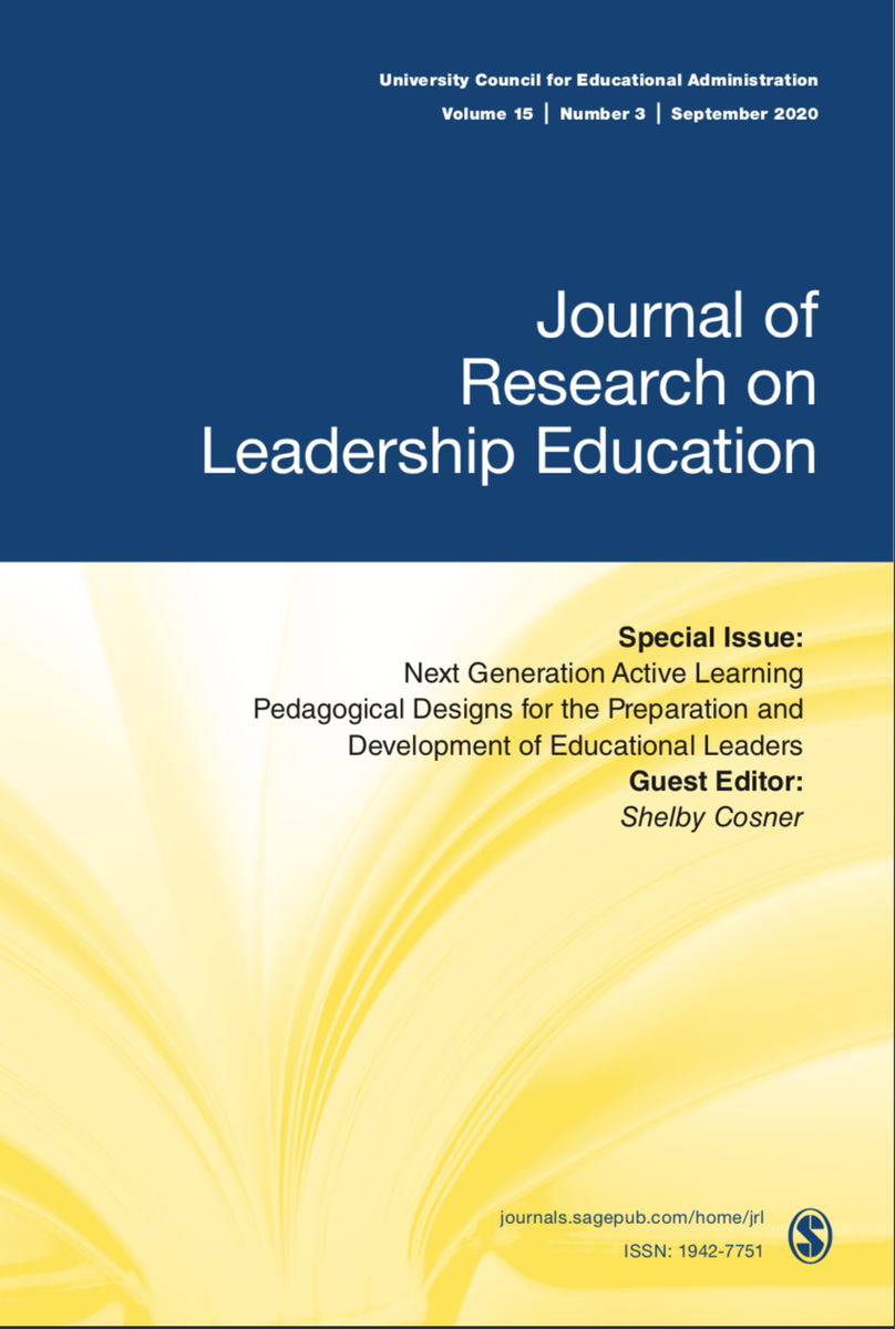 I am excited to share my new article in JRLE where I take a deeper look into next generation active learning designs as a pedagogical approach in educational leadership preparation. journals.sagepub.com/doi/full/10.11…