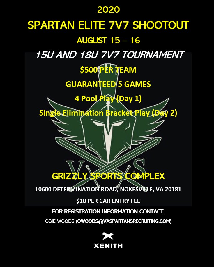 7v7 Tournament Northern Virgina 8/15-8/16. Spots filling up fast, get registered soon
