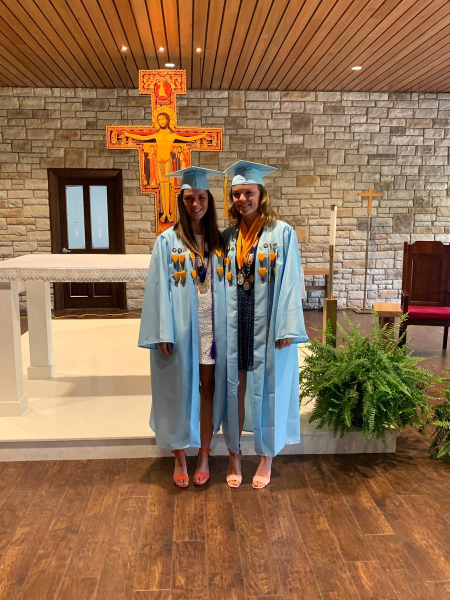 JCAonline's tweet photo. JCA salutatorian and valedictorian speeches were taped today in the Mary, Our Sister Chapel. Congratulations to salutatorian Madi Mikuska and valedictorian Claire Dow! The speeches will be shared this Friday in preparation for Class of 2020 Graduation Weekend. #OnwardJCA https://t.co/w6TSbQxA7c