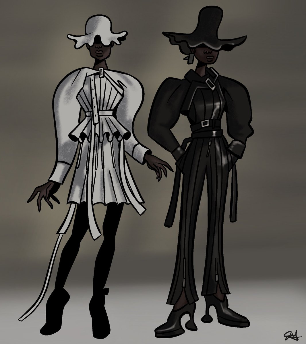 drawckie's tweet image. if there’s puffy sleeves, you know I’m obsessed. original photos by @RobertWun  #redraw #robertwun #puffysleeves #costumedesign