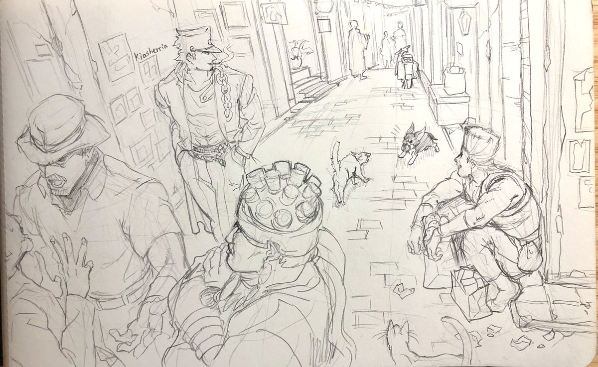 Under the same sea and same sky...
#JJBA
And polnareff def has to find out about Kakyoin's cherry skill at some point...!!