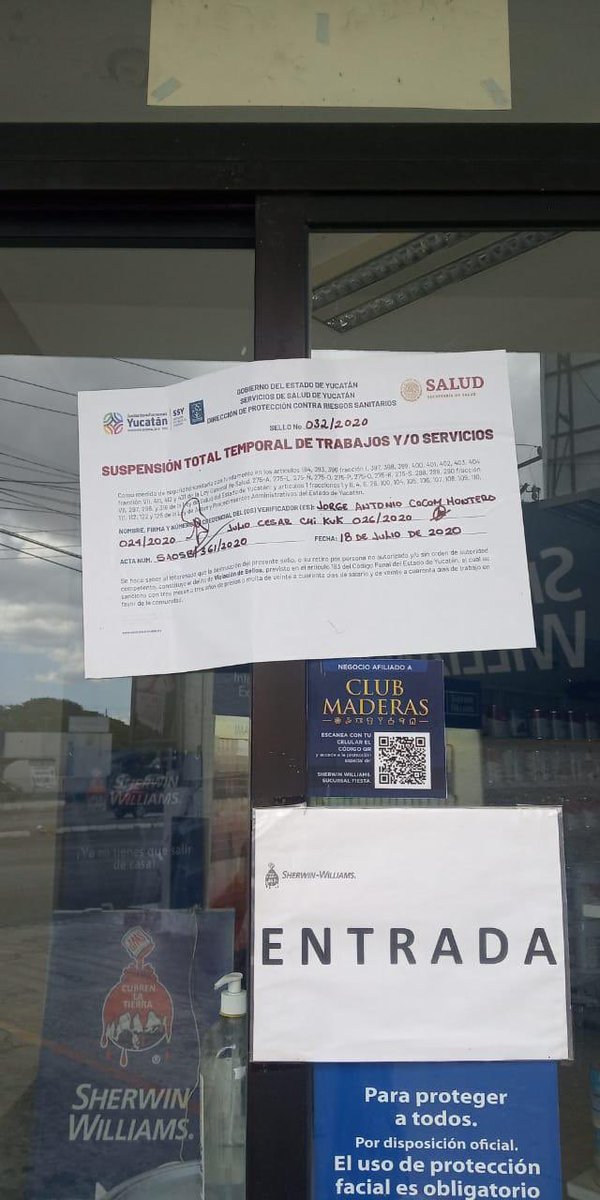 libdem7's tweet photo. #Yucatán - Clausuran 60 negocios reincidentes por no cumplir con las medidas sanitarias, horarios y días acordados para su funcionamiento, así como por la falta de permisos o autorizaciones correspondientes. https://t.co/bxN1F5JtLI