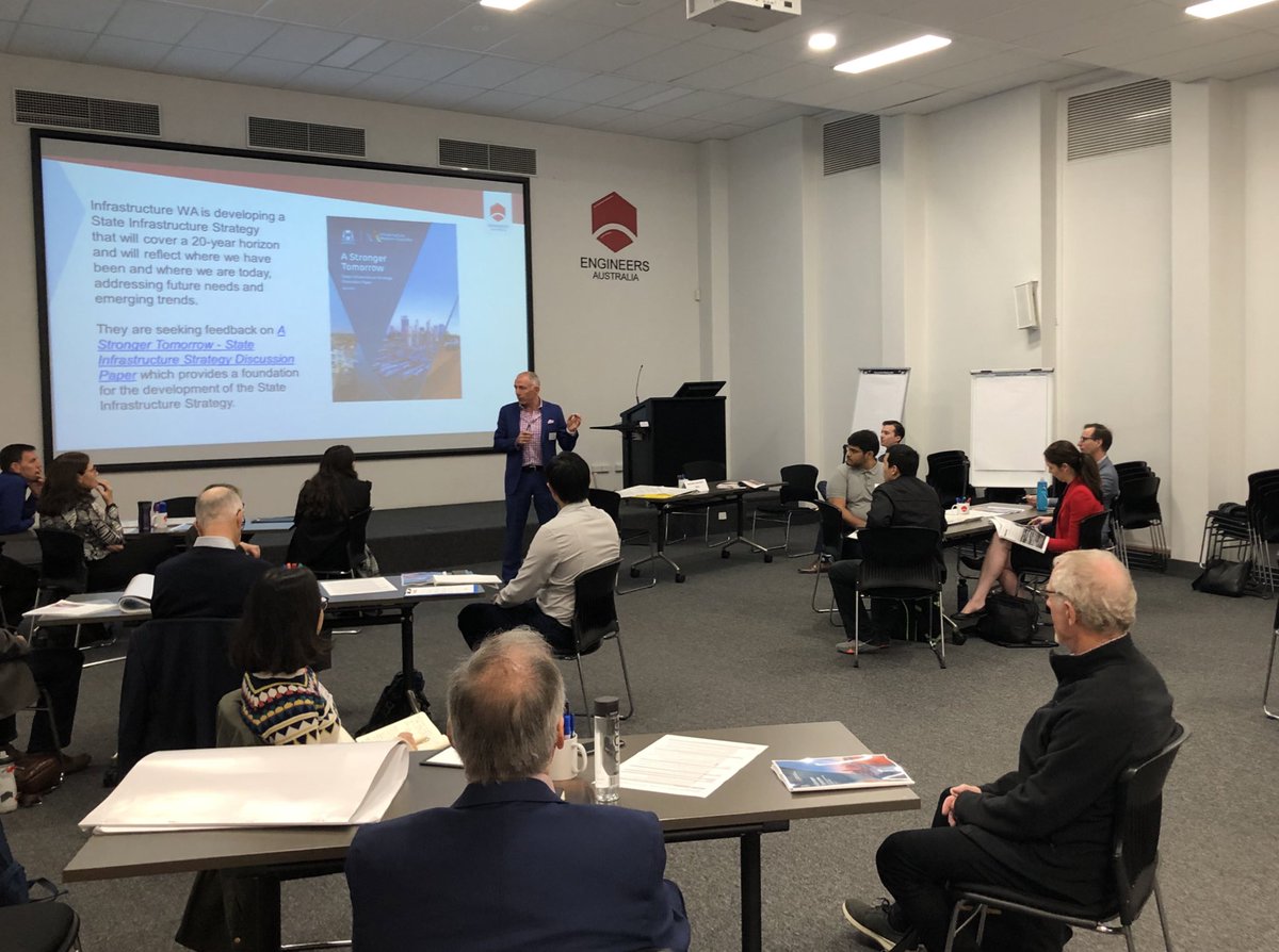 EngAustraliaWA's tweet photo. We’re workshopping @EngAustralia response to #InfrastructureWA state infrastructure strategy discussion paper with @lushjames - #sustainability #resilience #engineeringleadership #collaboration #infrastructure #futurethinking #engineersinthecommunity https://t.co/NqVNlaeuCu