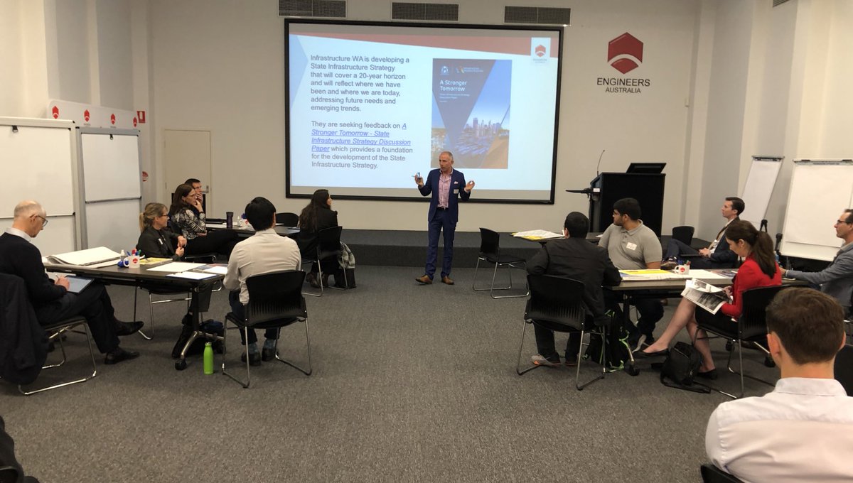 EngAustraliaWA's tweet photo. We’re workshopping @EngAustralia response to #InfrastructureWA state infrastructure strategy discussion paper with @lushjames - #sustainability #resilience #engineeringleadership #collaboration #infrastructure #futurethinking #engineersinthecommunity https://t.co/NqVNlaeuCu