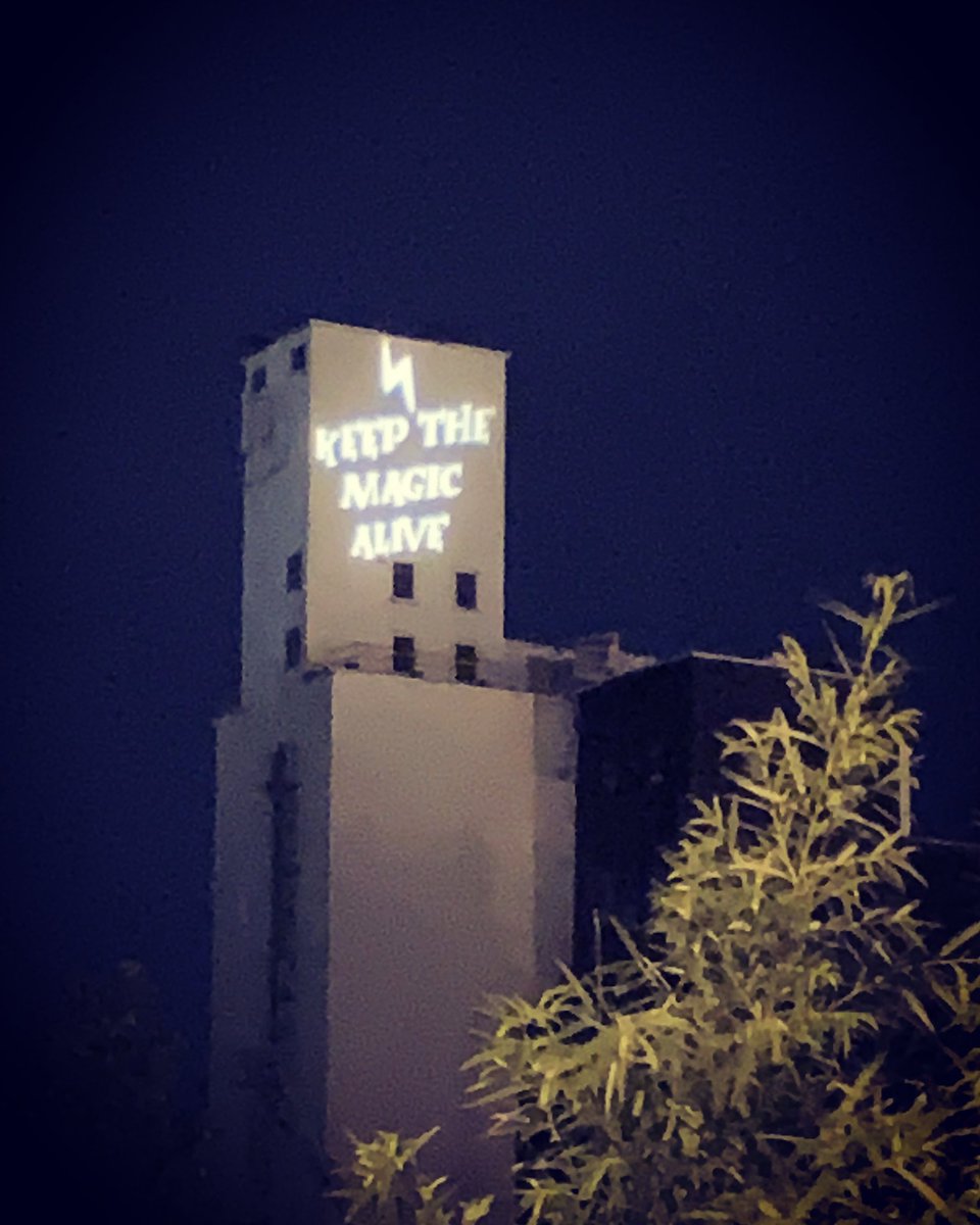 WizardlyKent's tweet photo. Look to the sky tonight for a surprise... There's a message for you on the historic mill in Downtown Kent! 

@mainstreetkent
#keepthemagicalive #WizardlyWeek #wizardlyworldofkent #WizWeek #downtownkent https://t.co/SPp0EjO3SF