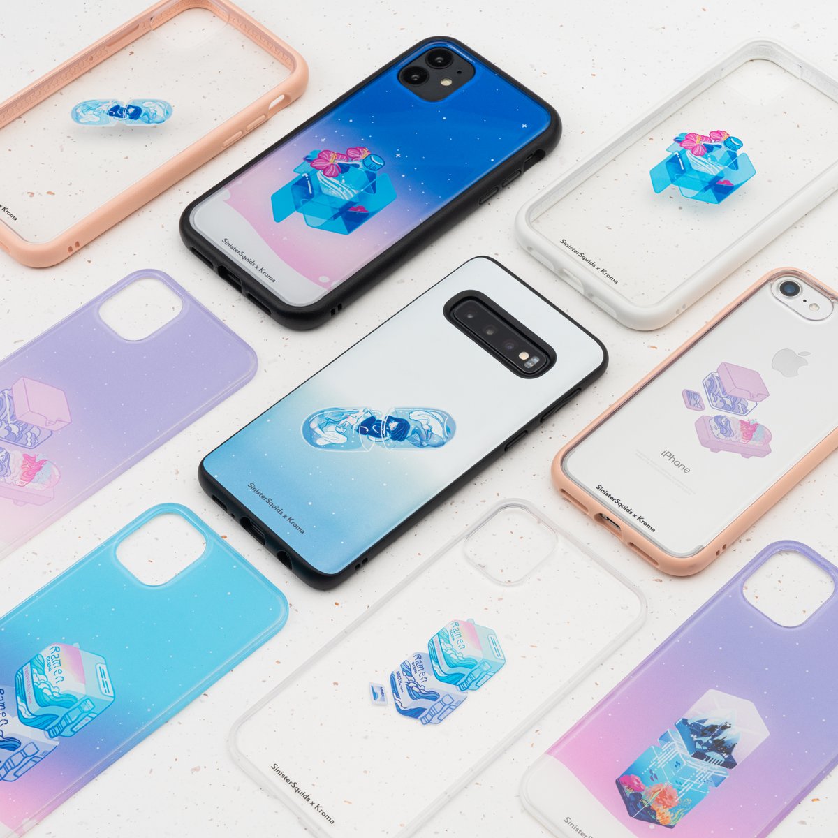 NEW collab alert 💥 <a href="/sinistersquids/">SinisterSquids | Shop Open ✨</a> x Kroma⁠
Dive into the magical world of cubes! 💙⁠
⚡️⁠ kroma.me/sinistersquids⁠ ⚡️
✅Available for iPhones (6 &amp; up), Galaxy S9/S10 (+)⁠
