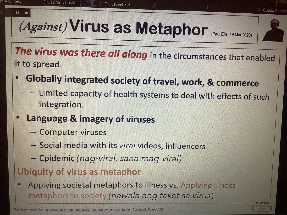 Dr. Carandang discusses what “VIRUS” is and how it is being used as a metaphor or imagery. #PilipiNAST  #COVID19AlaminNatin