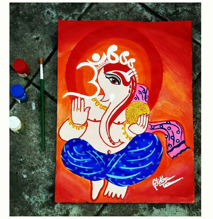 SketcherTanu's tweet photo. #artistsontwitter #Creative #Wednesday #acrylicpainting #ganeshji #sketchertanu #jaiganesha #artist #artwork #artshare https://t.co/1HLB5wemw7