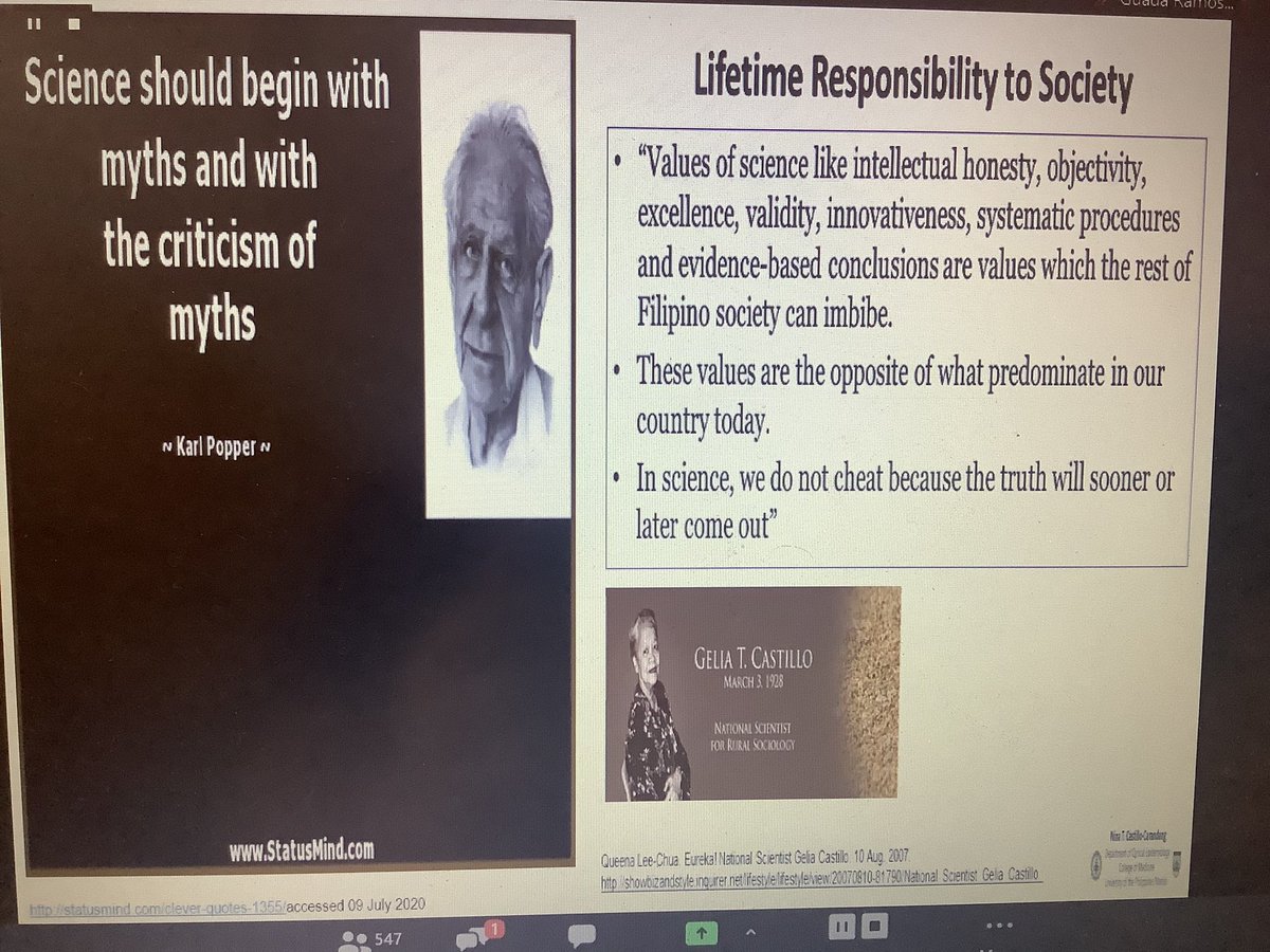 Dr. Carandang discusses the lifetime responsibility of Science to Society. #PilipiNAST  #COVID19AlaminNatin