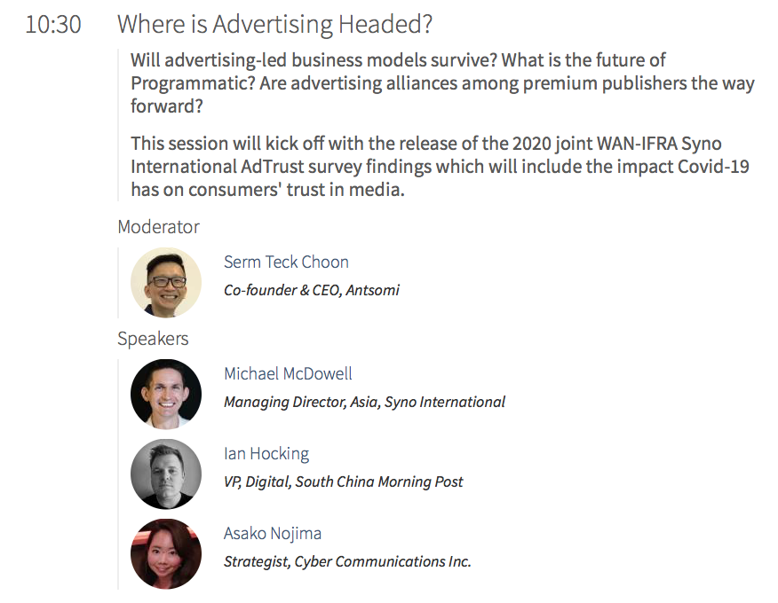 corinne_podger's tweet image. Up next at @WANIFRA_Asia's #AsianMediaLeaders conference - where is advertising headed? with @tcserm, @IanHocking, Michael McDowell of Syno, and Asako Nojima of Cyber Communications cc @IABAustralia #AsianMediaLeaders #journbiz