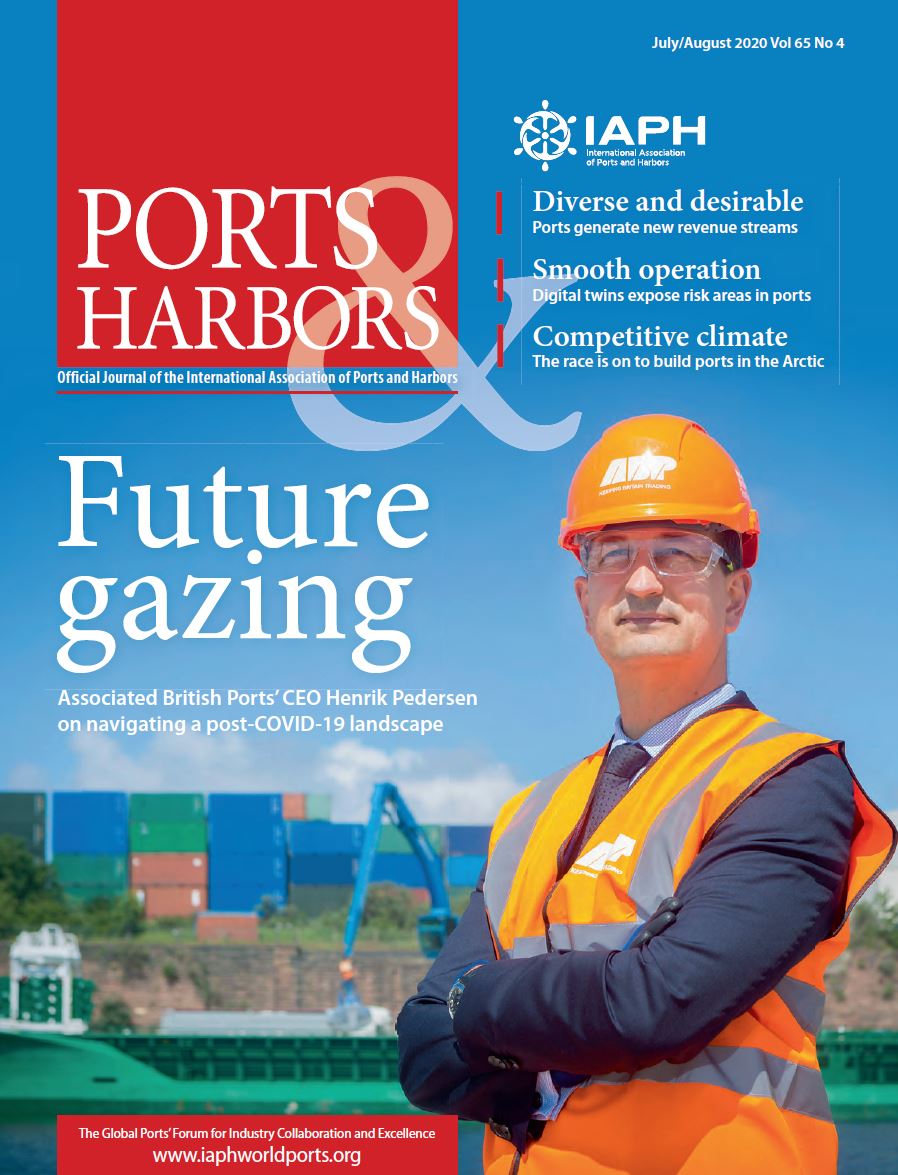 abports21's tweet image. Our CEO Henrik L. Pedersen is on the cover of the July/Aug 2020 issue of the International Association of Ports and Harbors' Ports and Harbors magazine! Read his full interview with @PJHVerhoeven in this latest issue. #KeepingBritainTrading #Sustainability #PortLogistics