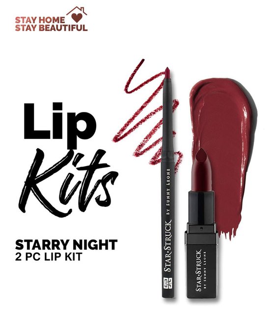 4 pic. Be the #Star with this gorgeous Lip shade and every night becomes a #StarryNight 🤩 

💋: Starry