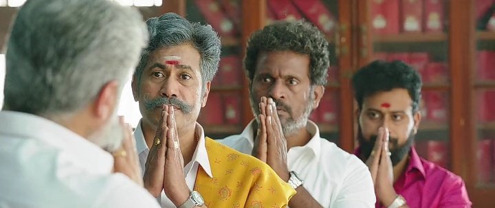 The fear on others face is like another fans of other star waiting in the near by que for watching another movie same day.. After respecting all he took his seat.  After repecting him with flowers, camphors, coconut etc., we too took our seats.. #Viswasam •  #Valimai