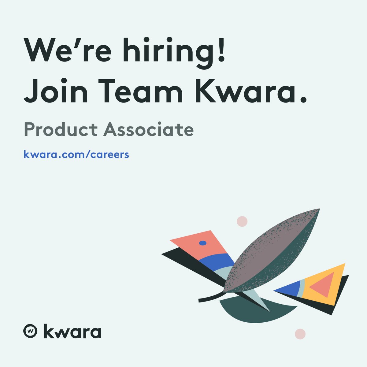 🎉 We're hiring 🎉

Product Associate for our digital banking platform! 🚀
- Built digital products for ≥ 2 yrs
- Analyze &amp; create product requirements based on #UXR
- Break down product needs in clear user stories

Apply: bit.ly/30Dbizp

#TeamKwara #fintech #jobs