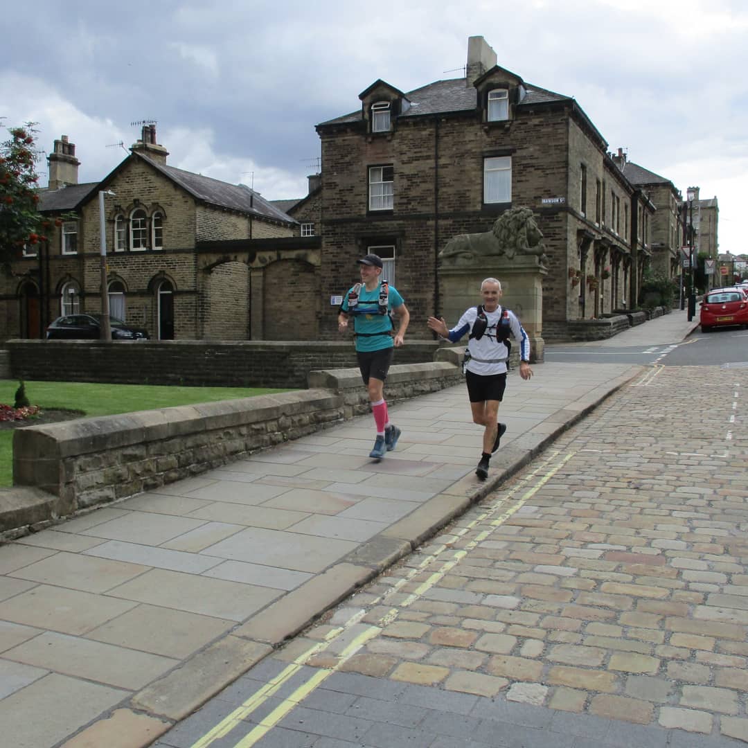 Ultra runners leaving #Saltaire yesterday to run the 90 mile Dales High Way to #Appleby. They'll be running through #Dent about 9am and Sedbergh by 10. Give them a wave if you see them #YorkshireDales #Cumbria #EdenValley