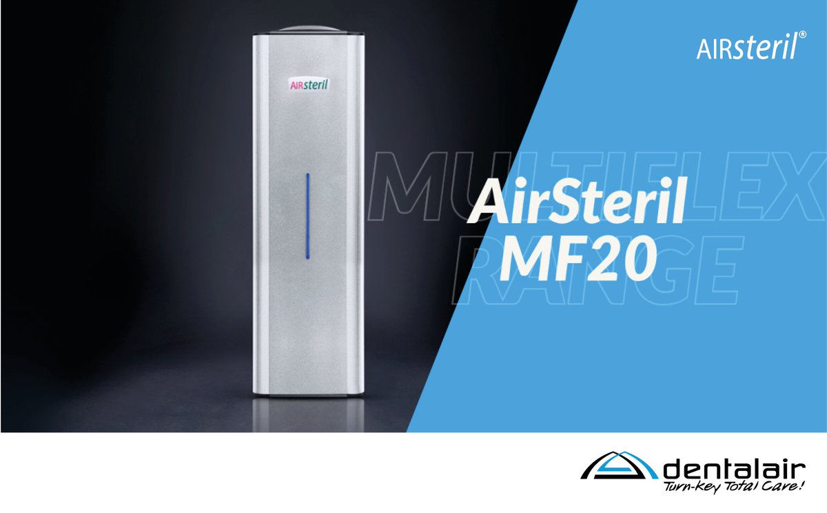 De AirSteril MF20 is een compacte lucht- en oppervlaktesterilisatiesysteem, geschikt voor gebruik in besloten tandheelkundige ruimtes. Het beschikt over een ventilator en kan gemakkelijk aan het plafond of aan de muur worden gemonteerd. Meer info: lnkd.in/dh66FFC
