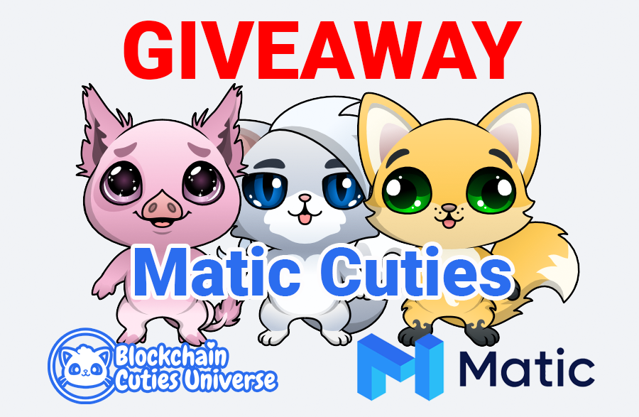 💣JUST A FEW HOURS LEFT TILL #MATIC PRESALE 

➡️Retweet this to join the $Matic Cutie #giveaway! 

We will send one Gen 1 regular Cutie to 3 lucky winners.

You will be able to start breeding, trading, and adventuring right away after Matic launch

*We will DM winners next week