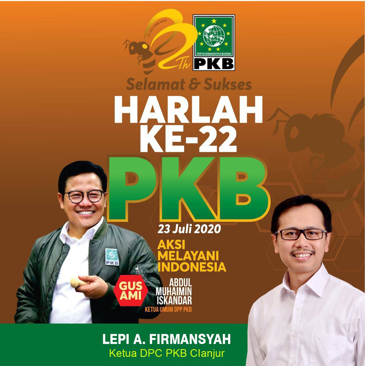 1999 Pemilu pertama, sy bbrapa Kali jadi MC saat agenda kampanye, 2005 sy jadi Ketua Garda Bangsa, 2007 jadi wakil ketua dpc,2009 mulai jadi aleg, 2011 dipercaya jadi Ketua DPC.
Bangga bisa mengabdi bersama PKB, Bangga menjadi anak buah pak Ketum <a href="/cakimiNOW/">A Muhaimin Iskandar</a>.. PKB Melayani Pertiwi