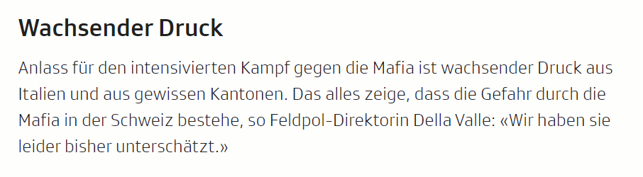  #Switzerland declared the fight against the mafia a priority in 2020 and recognised that "until now we have underestimated it" (Head of  @fedpolCH: ( https://bit.ly/2WJXcew&nbsp;). This is a key first step, demonstrating a level of awareness unknown to many other countries. 5/