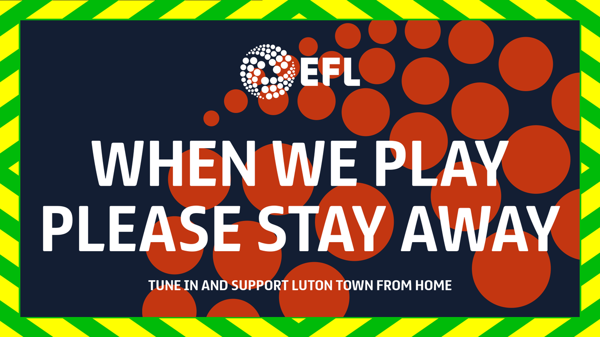 🏠WHEN WE PLAY, PLEASE STAY AWAY | It's a massive game this evening, but we would like to remind all supporters to please get behind the team from home and help us, <a href="/lutoncouncil/">Luton Council</a> and <a href="/bedspolice/">Bedfordshire Police</a> to reduce the risk from Covid-19. 

👉🏼bit.ly/2ONo3C0  #COYH