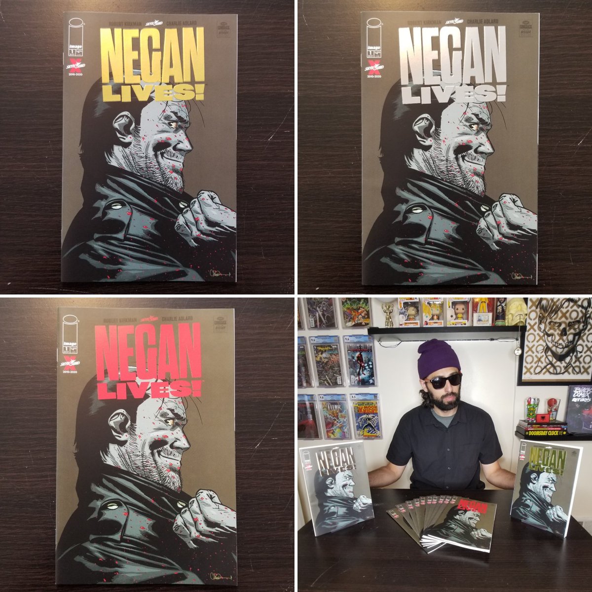 Cosmic_Capybara's tweet photo. I may never find the cure for my #FoilFever but I will give away 1 Gold Foil, 2 Silver Foil & 10 Free Copies of #NeganLives for the love of comics, Art and Storytelling. #ThinkCosmic https://t.co/HQx6RRmrq5