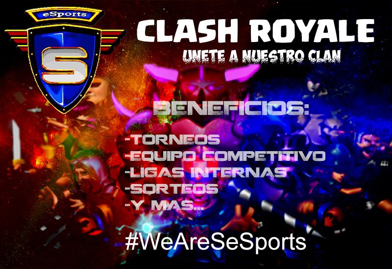 S_eSports1's tweet photo. Buscamos miembros para nuestro clan y para fortalecer nuestro equipo de Clash Royale.
Cualquier duda manda mensaje o en los comentarios. https://t.co/8eTuJDIx31