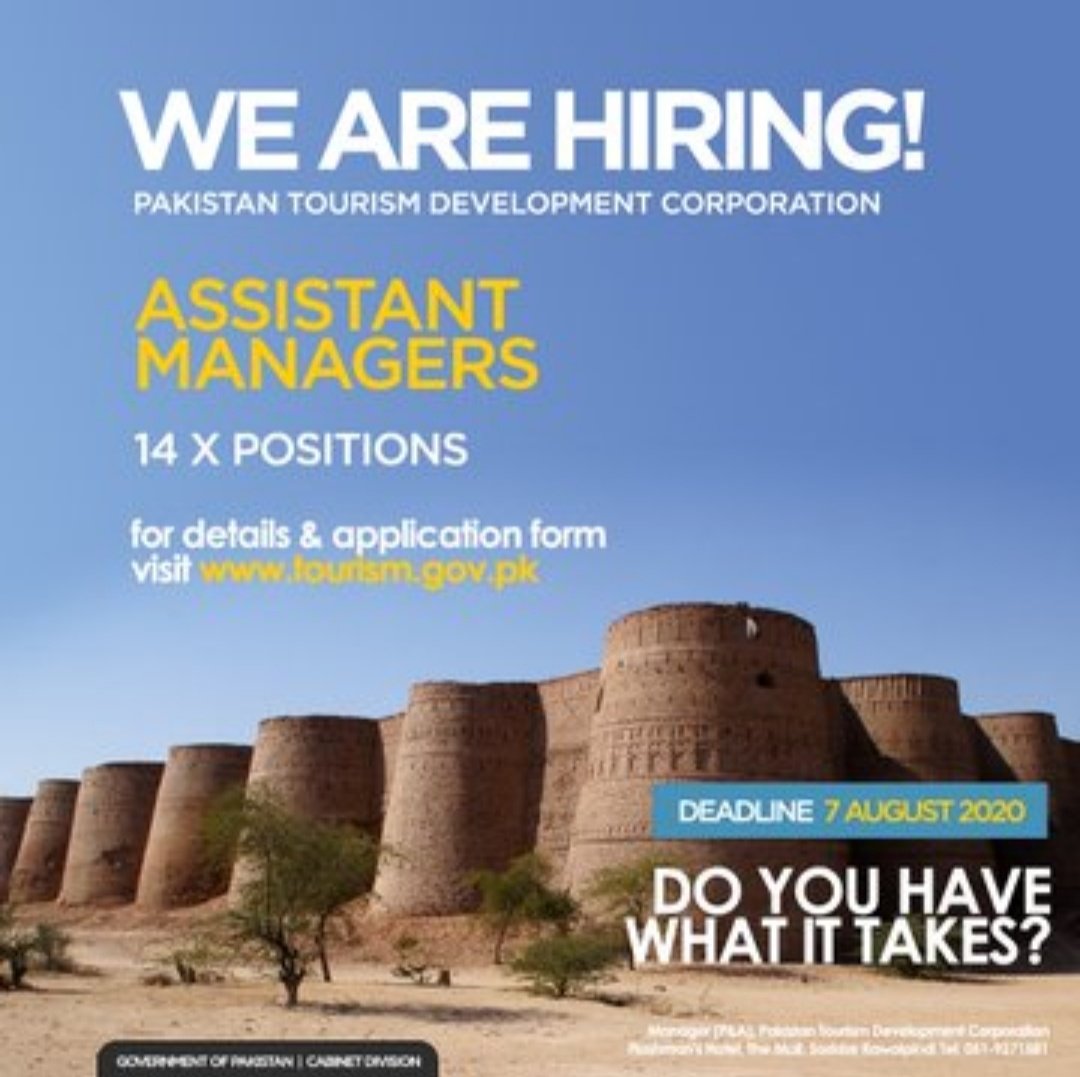 aamirkhj's tweet photo. Pakistan’s Tourism is looking for fresh energetic professionals who can join the team and take #PTDC &amp; #NTCB to new peaks ! 
Applications are open now at :
https://t.co/OtnYaWycWZ
 #jobsPakistan #hpnpakistan #IttehadHotelsAbbottabad #hospitalityprofessionalnetworkpakistan https://t.co/bK8scmzLDK