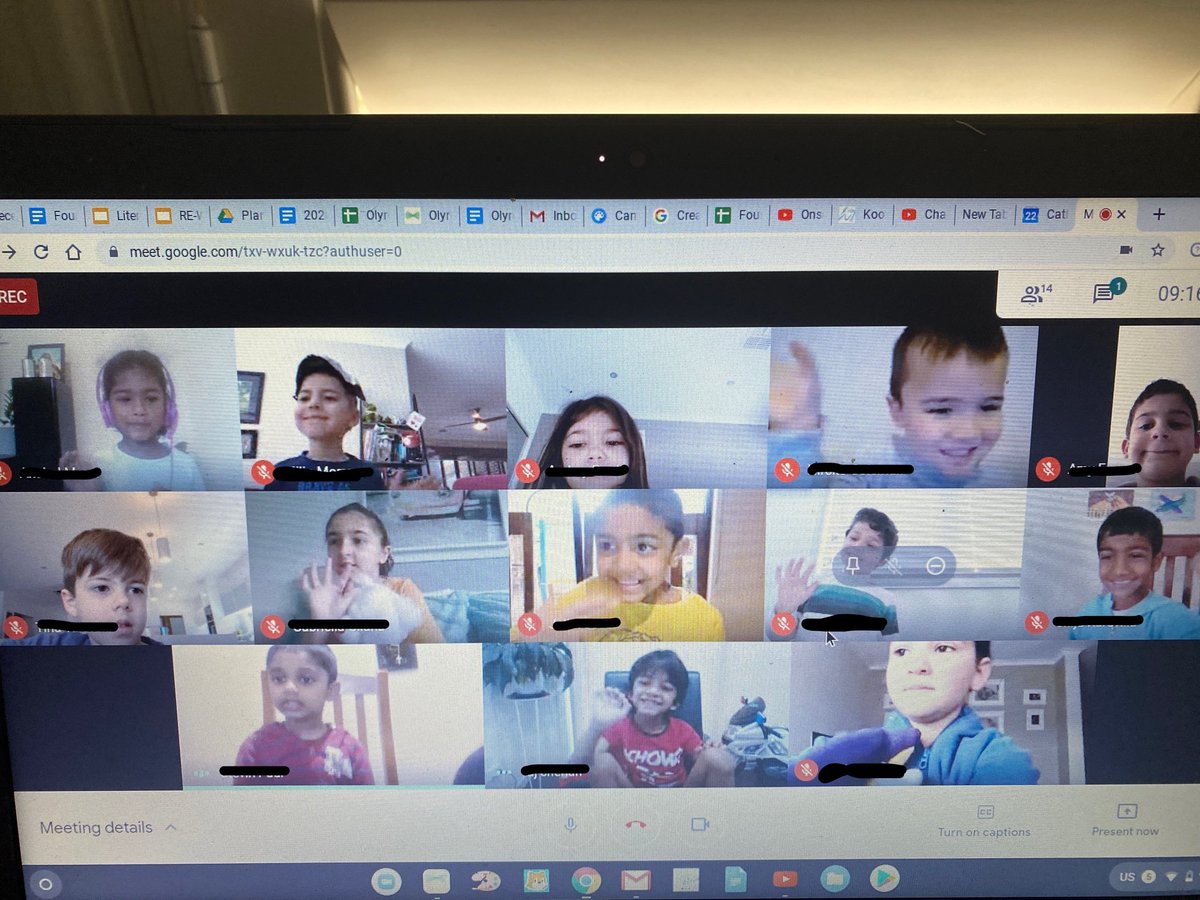 smcm_school's tweet photo. Happy Wednesday from some of our Foundation students enjoying their Google Meet check in. Look at all those happy smiles 😀 #SMCM #remotelearning2.0 https://t.co/Ntq54to2NH