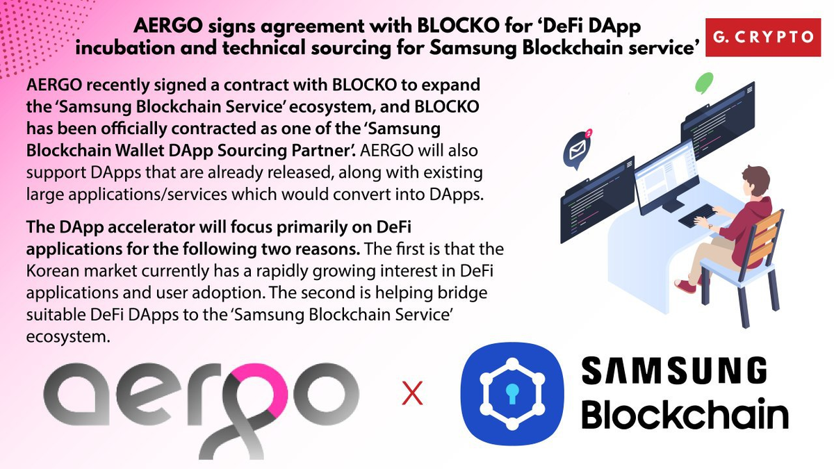 ICYMI: AERGO x Samsung Blockchain via Blocko partnership. 🔥🔥🔥

Blocko is AERGO's developer and strategic partner, AERGO is Blocko's flagship product.

 #DeFi DApps utilising $AERGO on milllions of Samsung mobile devices soon!

Details:
medium.com/aergo/aergo-si…