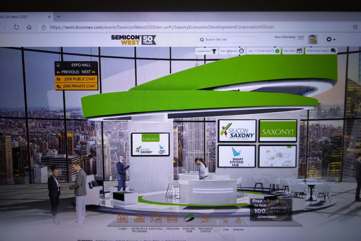 smartsystemshub's tweet image. Noch bis Donnerstag könnt ihr uns virtuell in San Francisco treffen 🌉 dort läuft nämlich gerade die #SEMICONWest West – täglich 18 – 24 Uhr. 
Gemeinsam mit dem @SiSax_de  und der Wirtschaftsförderung Sachsen freuen wir uns auf viele Besucher und interessante Chats!

#EnablingIoT