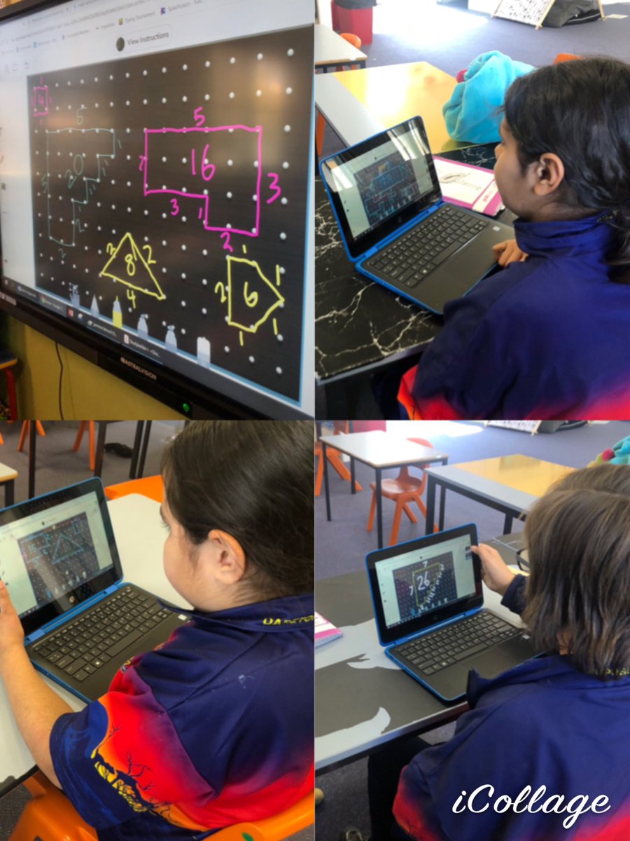 Using seesaw so much more in our Goannas classroom. Had some fun working with perimeter today using interactive geoboards. Proud teacher ❤️ <a href="/DaretonS/">Dareton Public School</a> #teamdareton #LoveWhereYouWork #mathematicians