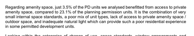 Elsewhere, only 3% of PD dwellings come with access to “private amenity space” – something we’re seeing a lot of, anecdotally, in Bradford conversions.