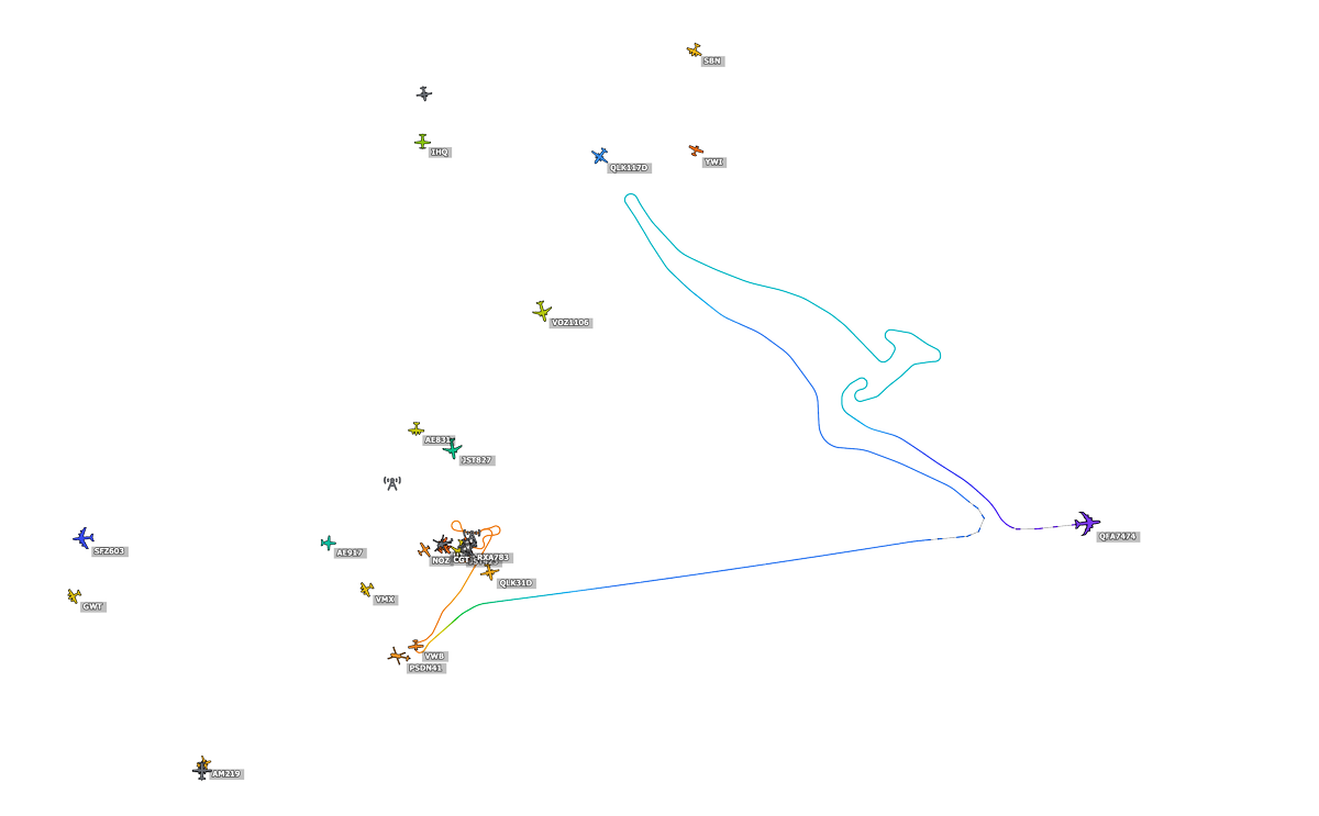 Roo has been drawn and now the last QF 744 is heading to LAX as QF7474. Such a fantastic aircraft.