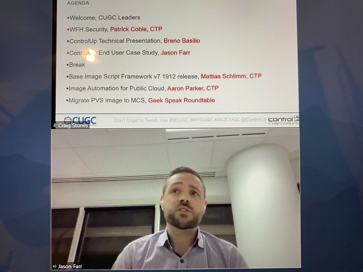 CraigaStones's tweet photo. ANZ CUGC see Jason Farr speaking on @controlup from an end user perspective #anzcugc #mycugc #mcugc https://t.co/lFiXjnydbC