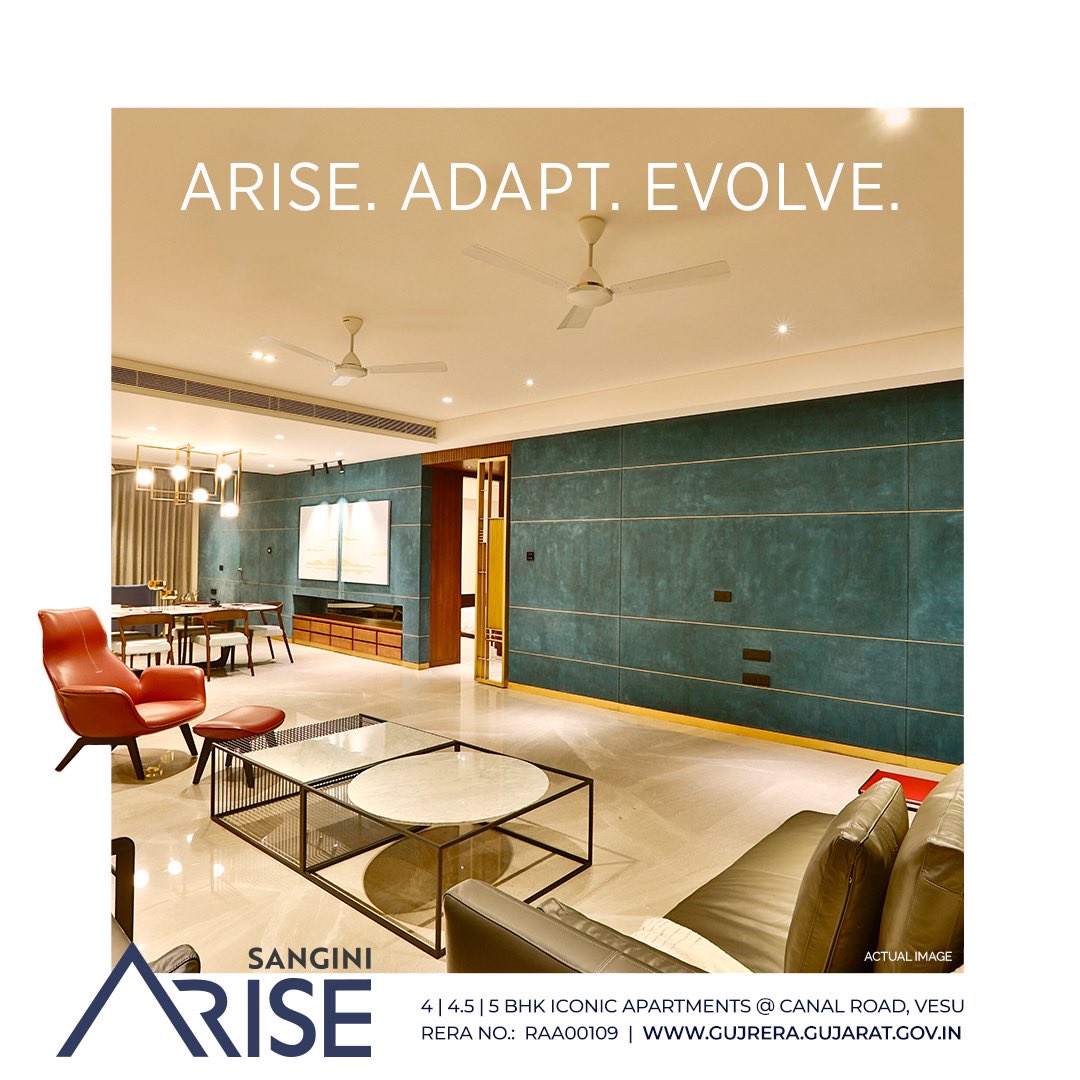 Sangini_Group's tweet photo. Arise to adapt the distinctive lifestyle of Sangini Arise. The spacious and iconic 4| 4.5 | 5 BHK apartments at Canal Road, Vesu gives a perfect view from your private lounge. For details, visit https://t.co/gLT3sR2uGI or book your visit on 9909926355

#SanginiGroup #luxuryhomes https://t.co/iu540fWnqf